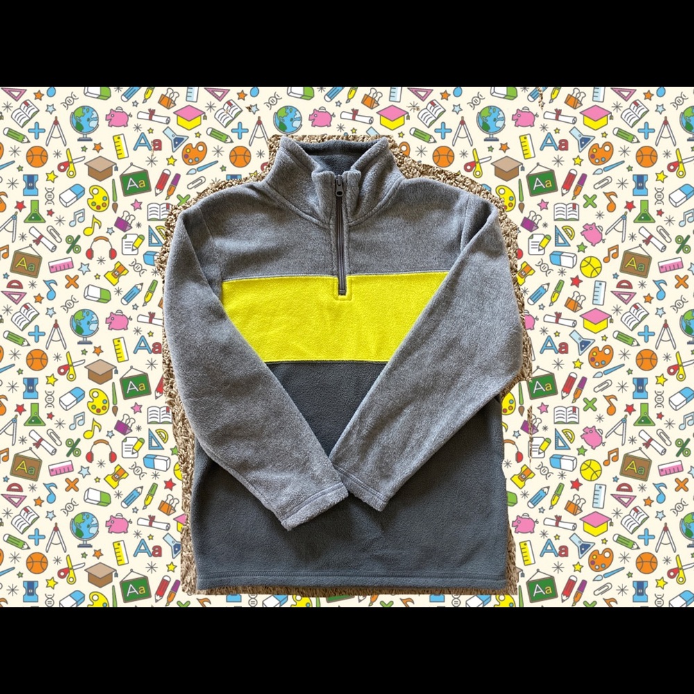Boys Children’s Place yellow grey fleece jacket